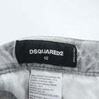 DSQUARED2 Sexy Twist Jeans Grey Paint Splatter Distressed Stretch Denim Made in Italy Mens IT42