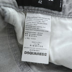 DSQUARED2 Sexy Twist Jeans Grey Paint Splatter Distressed Stretch Denim Made in Italy Mens IT42