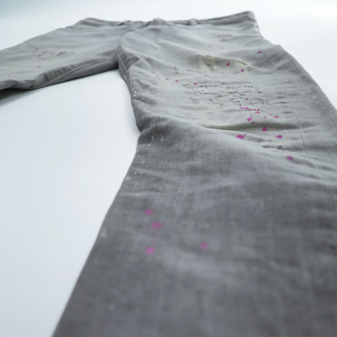 DSQUARED2 Sexy Twist Jeans Grey Paint Splatter Distressed Stretch Denim Made in Italy Mens IT42