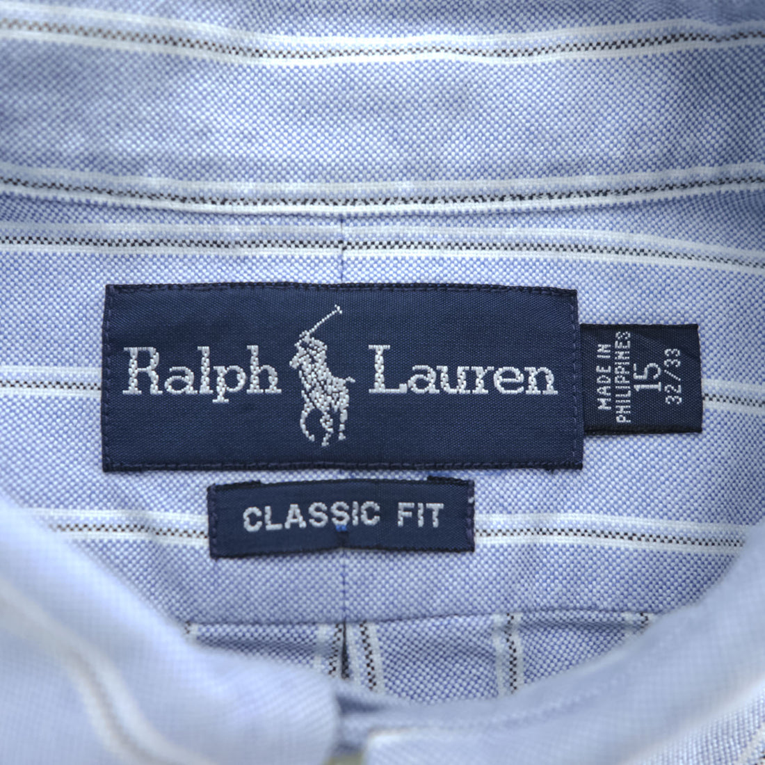 Ralph Lauren 90年代 オックスフォード 長袖 ストライプシャツ L ブルー ボタンダウン スモールポニー ロゴ 刺繍
