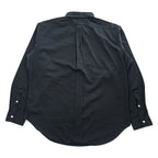Ralph Lauren 90s Vintage Long-Sleeve Button-Down Shirt, XL, Black, Small Pony Logo Embroidery, Classic Fit, Silk Blend
