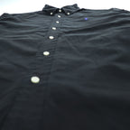 Ralph Lauren 90s Vintage Long-Sleeve Button-Down Shirt, XL, Black, Small Pony Logo Embroidery, Classic Fit, Silk Blend
