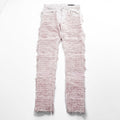 1017 ALYX 9SM x blackmeans Pink Shredded Distressed Fringe Denim Jeans Made in Italy