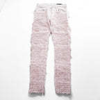 1017 ALYX 9SM x blackmeans Pink Shredded Distressed Fringe Denim Jeans Made in Italy