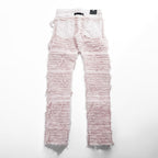 1017 ALYX 9SM x blackmeans Pink Shredded Distressed Fringe Denim Jeans Made in Italy