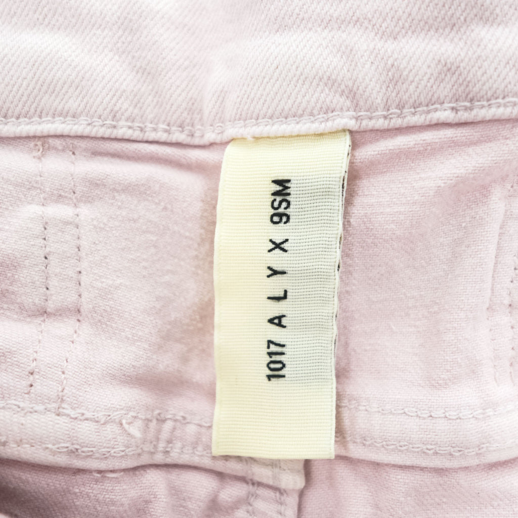 1017 ALYX 9SM x blackmeans Pink Shredded Distressed Fringe Denim Jeans Made in Italy