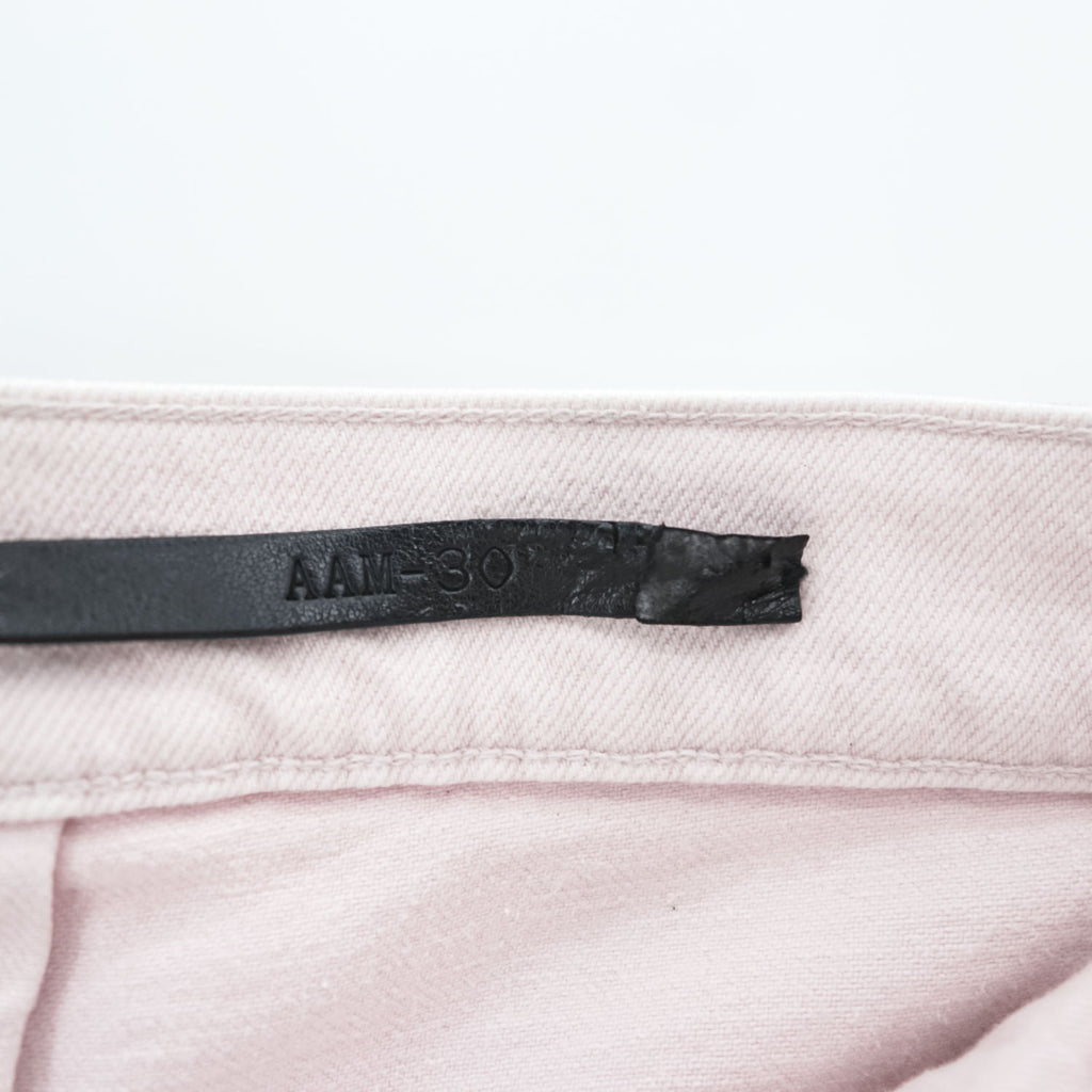 1017 ALYX 9SM x blackmeans Pink Shredded Distressed Fringe Denim Jeans Made in Italy