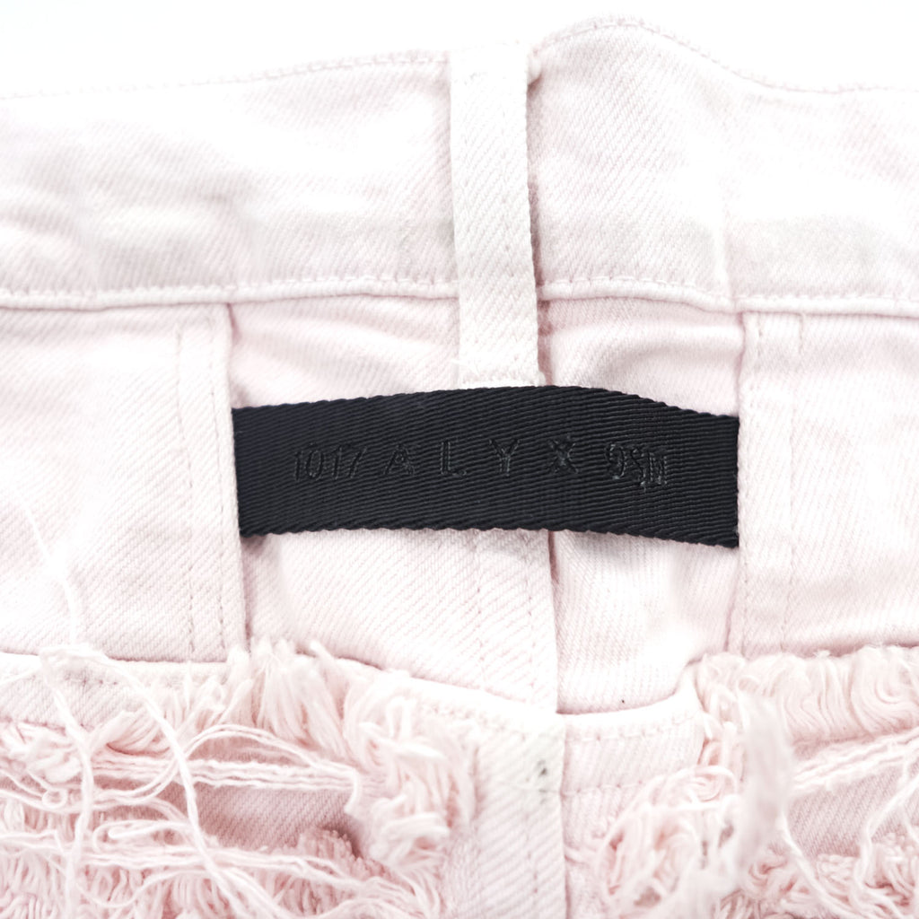 1017 ALYX 9SM x blackmeans Pink Shredded Distressed Fringe Denim Jeans Made in Italy
