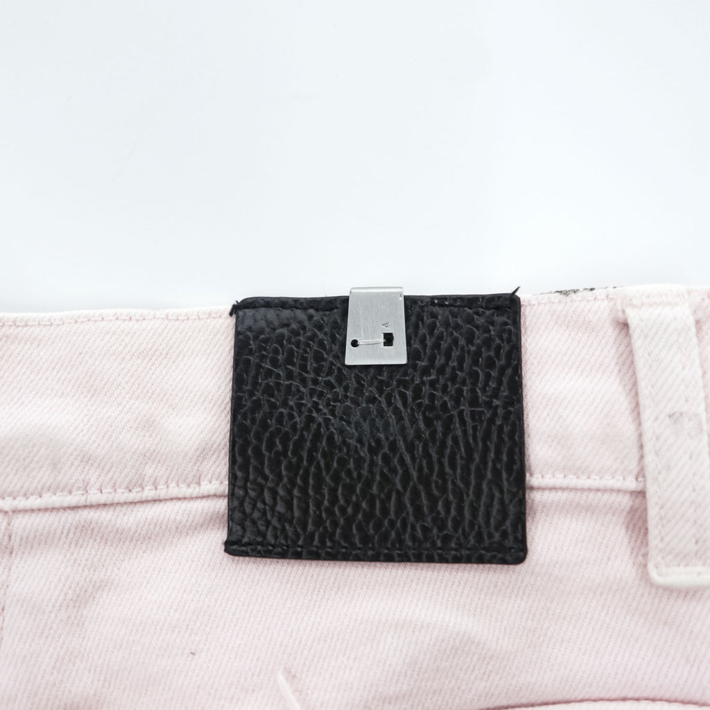 1017 ALYX 9SM x blackmeans Pink Shredded Distressed Fringe Denim Jeans Made in Italy