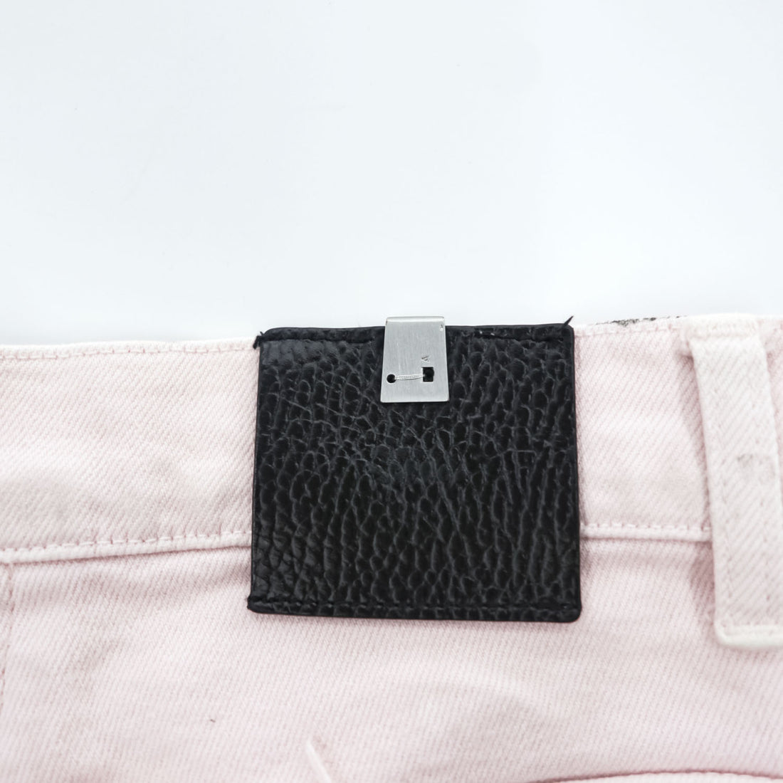 1017 ALYX 9SM x blackmeans Pink Shredded Distressed Fringe Denim Jeans Made in Italy