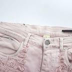 1017 ALYX 9SM x blackmeans Pink Shredded Distressed Fringe Denim Jeans Made in Italy