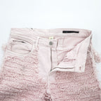 1017 ALYX 9SM x blackmeans Pink Shredded Distressed Fringe Denim Jeans Made in Italy