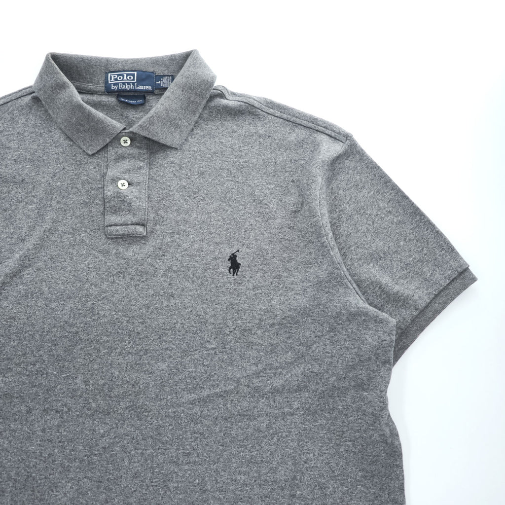 Polo Ralph Lauren 90年代 ヴィンテージ ポロシャツ L グレー スモールポニー ロゴ 刺繍