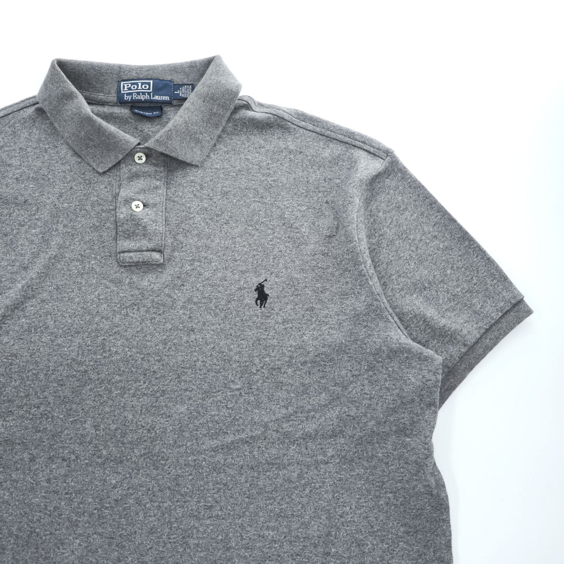 Polo Ralph Lauren 90年代 ヴィンテージ ポロシャツ L グレー スモールポニー ロゴ 刺繍