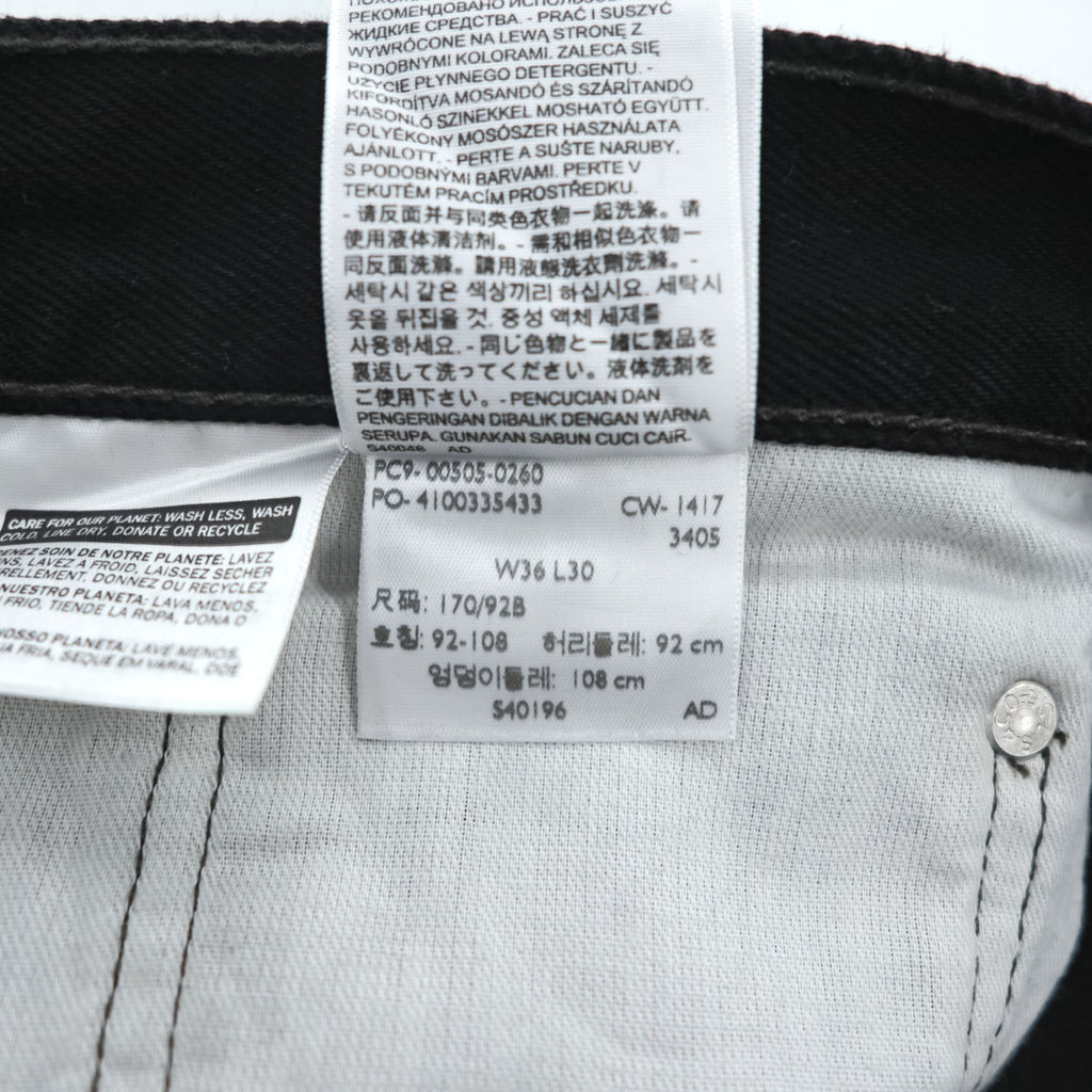 Levi’s 505 Regular Straight Black Denim Jeans Men’s W36 L30 PC9 00505-0260 2017