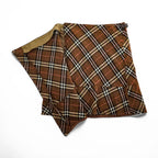 Burberry London Blue Label Nova Check Wool Wrap Skirt Women’s Size 36 Brown Pleated Belt FLF74-520 Japan