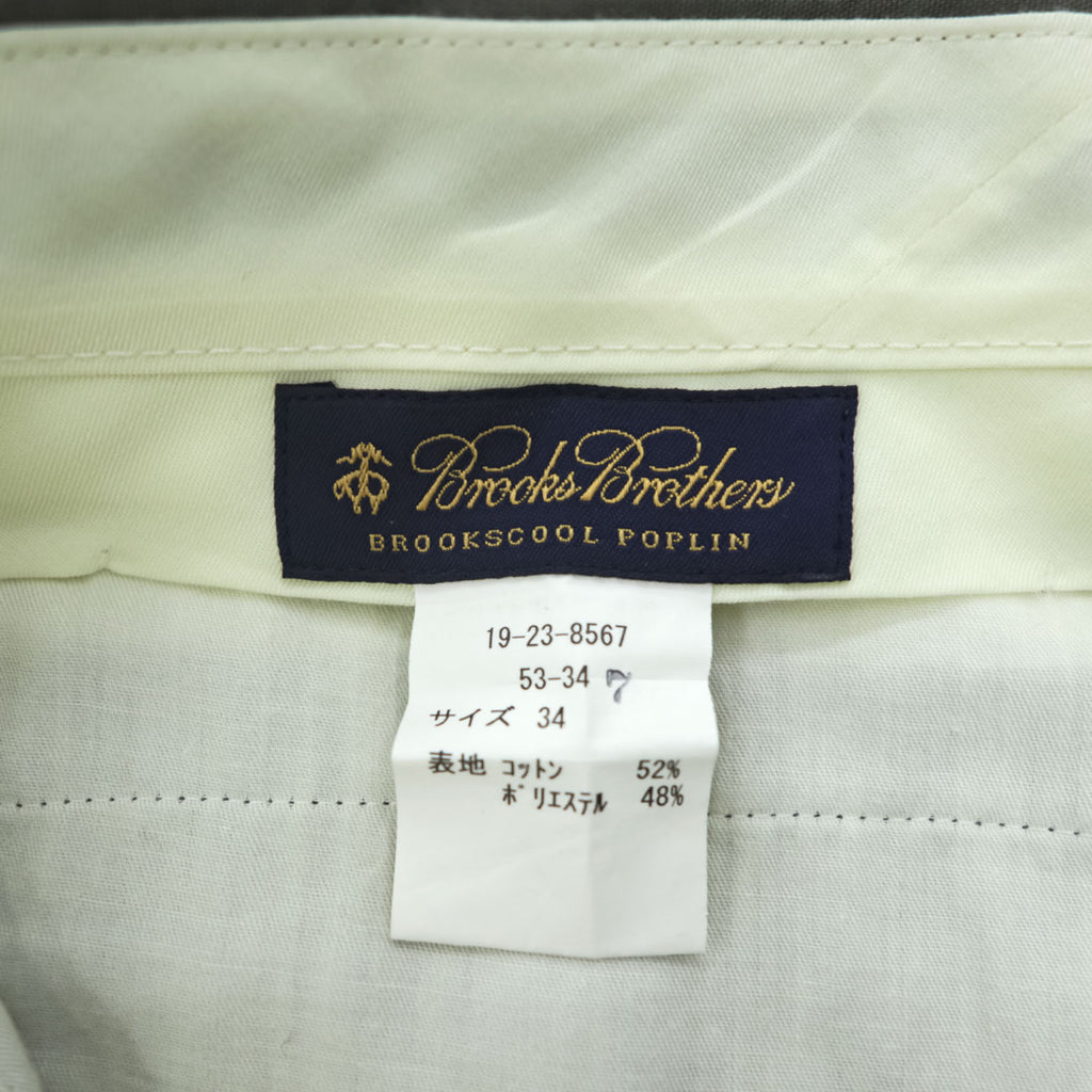 Brooks Brothers Slacks Pants L Grey Double Cuff BROOKSCOOL POPLIN