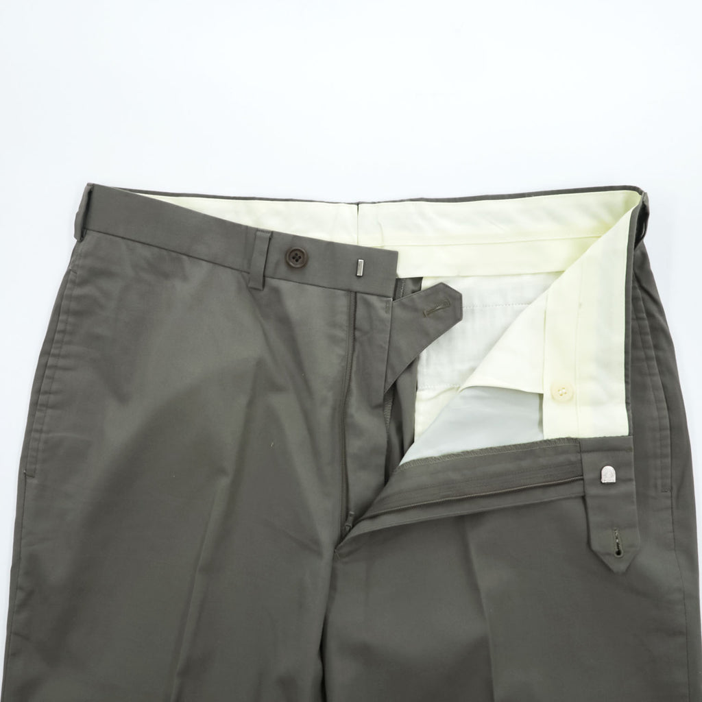 Brooks Brothers Slacks Pants L Grey Double Cuff BROOKSCOOL POPLIN