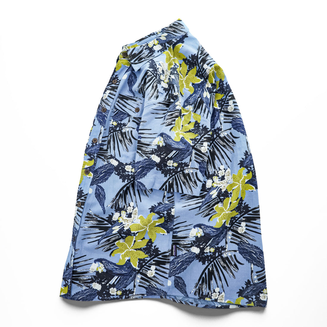 Patagonia M’s Steersman Shirt STY52931SP17 Blue Floral Tropical Organic Cotton Short Sleeve Button Up