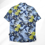 Patagonia M’s Steersman Shirt STY52931SP17 Blue Floral Tropical Organic Cotton Short Sleeve Button Up