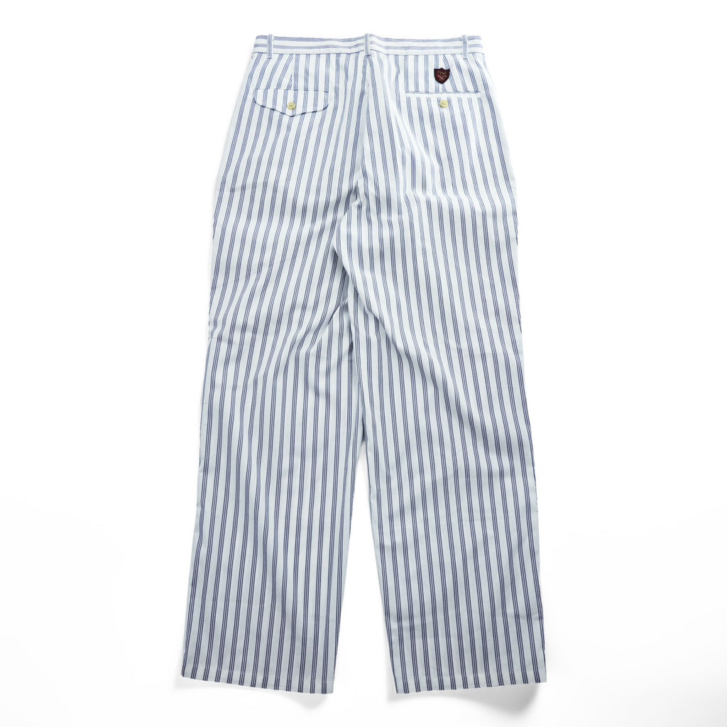 Polo Ralph Lauren 90年代 ヴィンテージ ワイド ストライプ スラックス パンツ L ブルー ホワイト 2タック プリーツ THE CLASSIC GOLF PANT