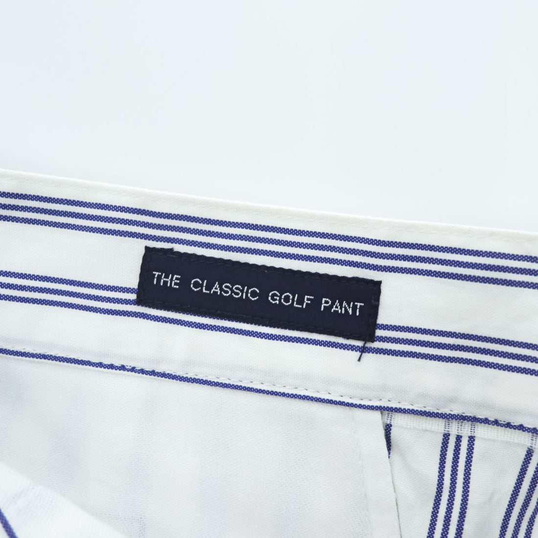 Polo Ralph Lauren 90年代 ヴィンテージ ワイド ストライプ スラックス パンツ L ブルー ホワイト 2タック プリーツ THE CLASSIC GOLF PANT