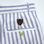 Polo Ralph Lauren 90年代 ヴィンテージ ワイド ストライプ スラックス パンツ L ブルー ホワイト 2タック プリーツ THE CLASSIC GOLF PANT