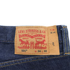 Levi’s 501 Original Fit Dark Indigo Denim Jeans Men’s W34 L32 Button Fly 2018 4985 Stamp