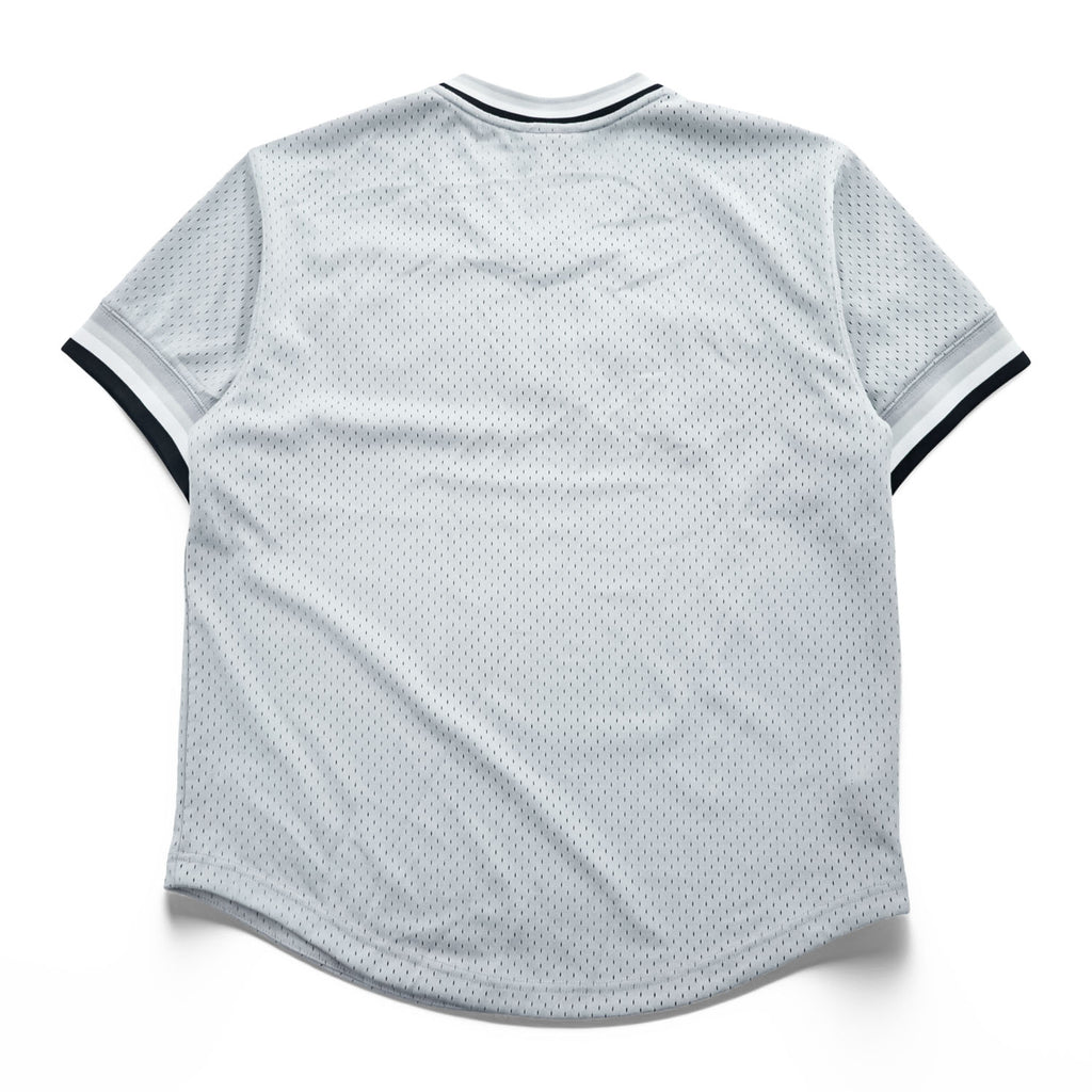 Mitchell & Ness メッシュ ゲームシャツ Vネック Tシャツ L グレー COOPERSTOWN COLLECTION MLB CHICAGO