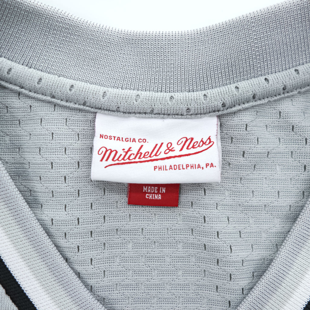Mitchell & Ness メッシュ ゲームシャツ Vネック Tシャツ L グレー COOPERSTOWN COLLECTION MLB CHICAGO