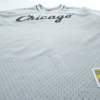 Mitchell & Ness メッシュ ゲームシャツ Vネック Tシャツ L グレー COOPERSTOWN COLLECTION MLB CHICAGO
