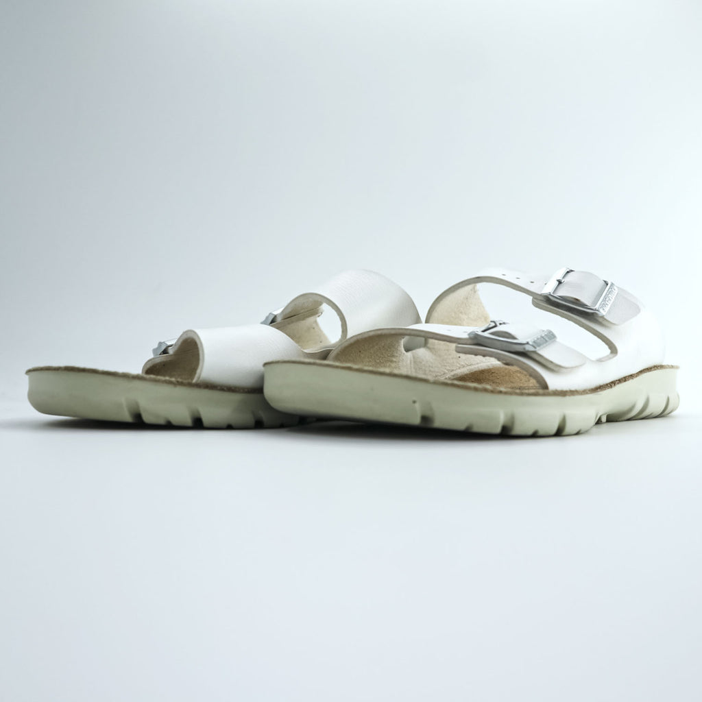 BIRKENSTOCK German-made sandals, US size 8.5, white, Arizona.