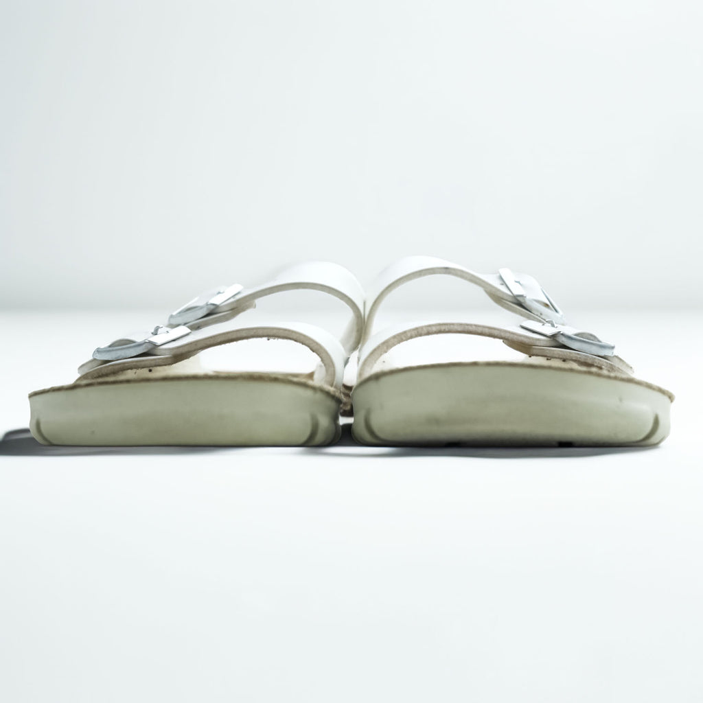 BIRKENSTOCK German-made sandals, US size 8.5, white, Arizona.
