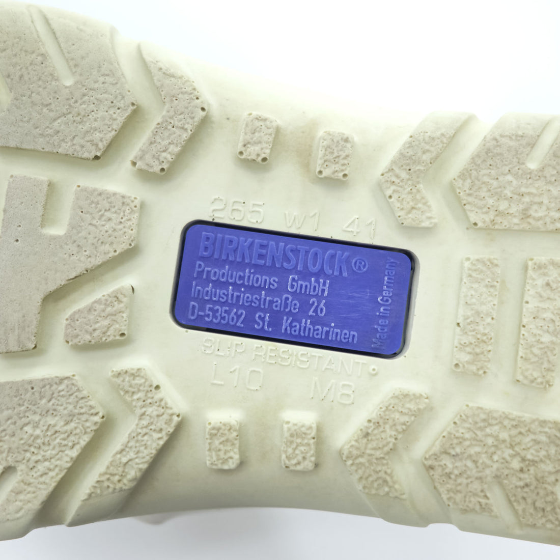 BIRKENSTOCK German-made sandals, US size 8.5, white, Arizona.