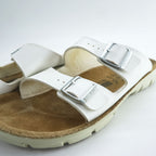 BIRKENSTOCK German-made sandals, US size 8.5, white, Arizona.