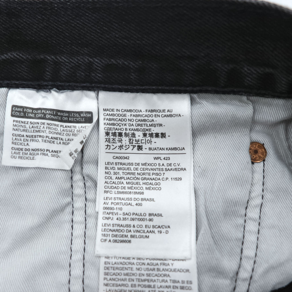 Levi's 501 '93 CROP JEANS ビッグE デニムパンツ ジーンズ W32 ブラック レザーパッチ ボタンフライ PREMIUM 29098-0000