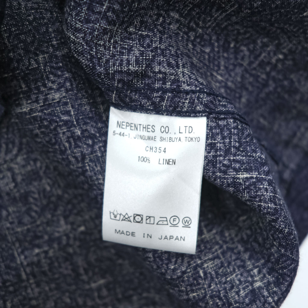 Needles カバナシャツ Cabana Shirt オープンカラー 半袖 シャツ M ネイビー 総柄 ペイズリー 開襟 日本製