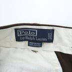 Polo Ralph Lauren 90s Vintage Polo Chino Pants, Size L, Brown, Wide Fit, Small Pony Logo Embroidery, PROSTON PANT, Tapered