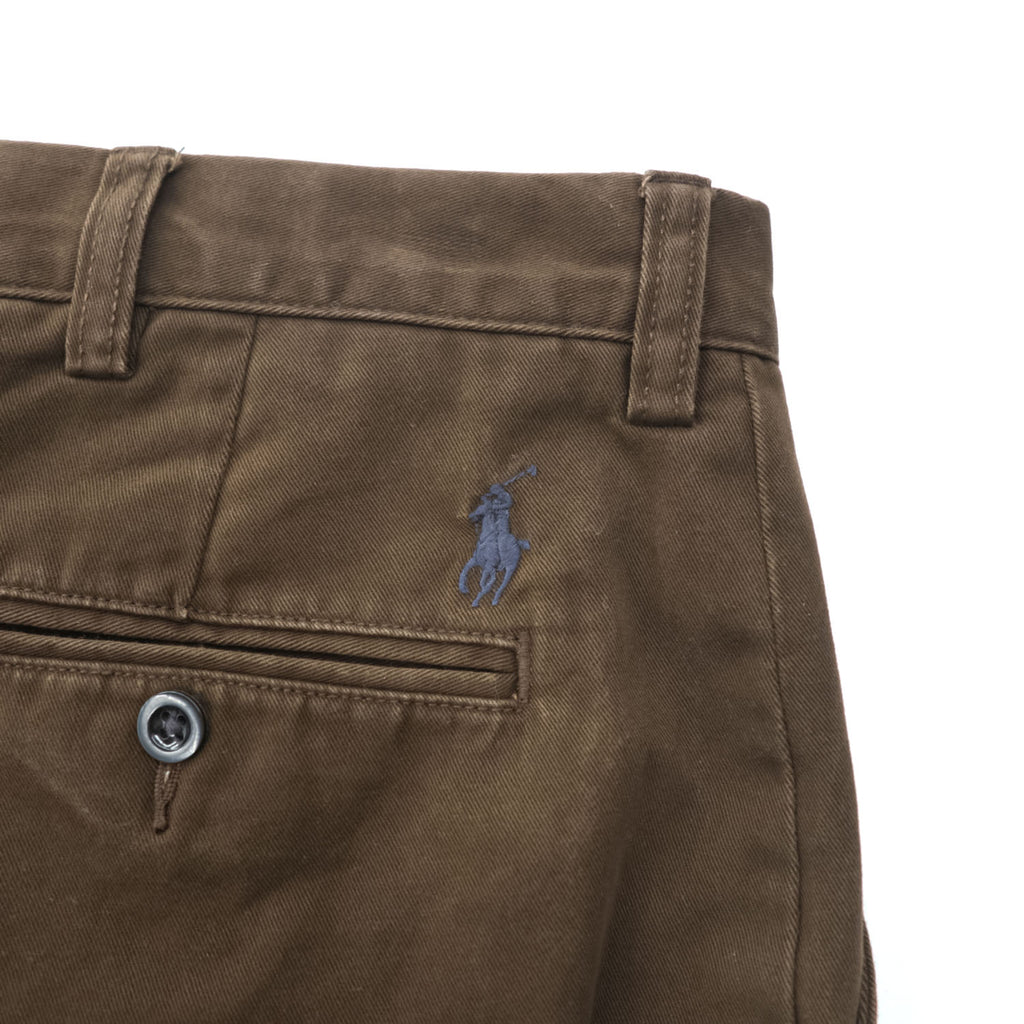 Polo Ralph Lauren 90s Vintage Polo Chino Pants, Size L, Brown, Wide Fit, Small Pony Logo Embroidery, PROSTON PANT, Tapered