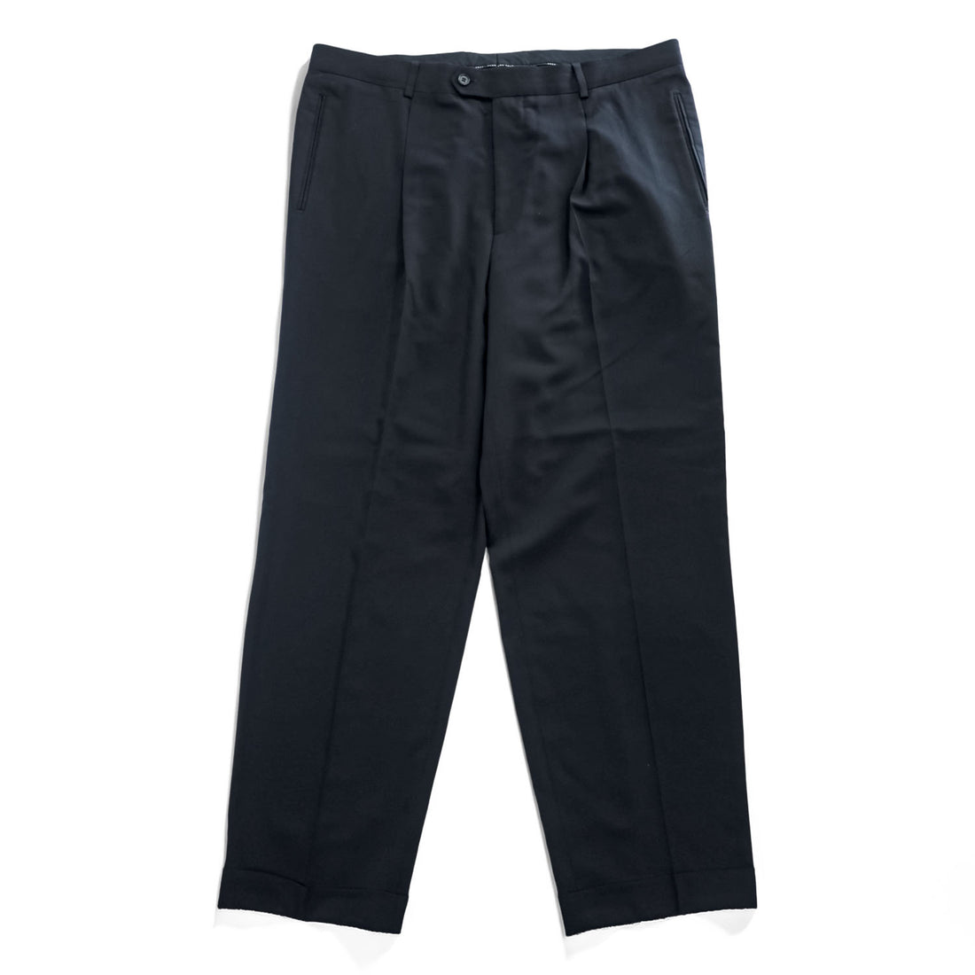 HUGO BOSS ワイド タック プリーツ スラックス パンツ XL ブラック ダブルカフス