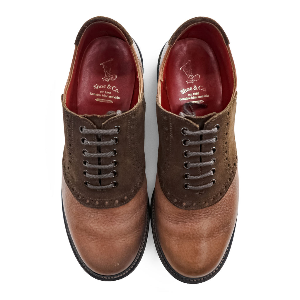 REGAL Shoe & Co. 802S Brown Leather Suede Saddle Shoes Made in England Size 27cm