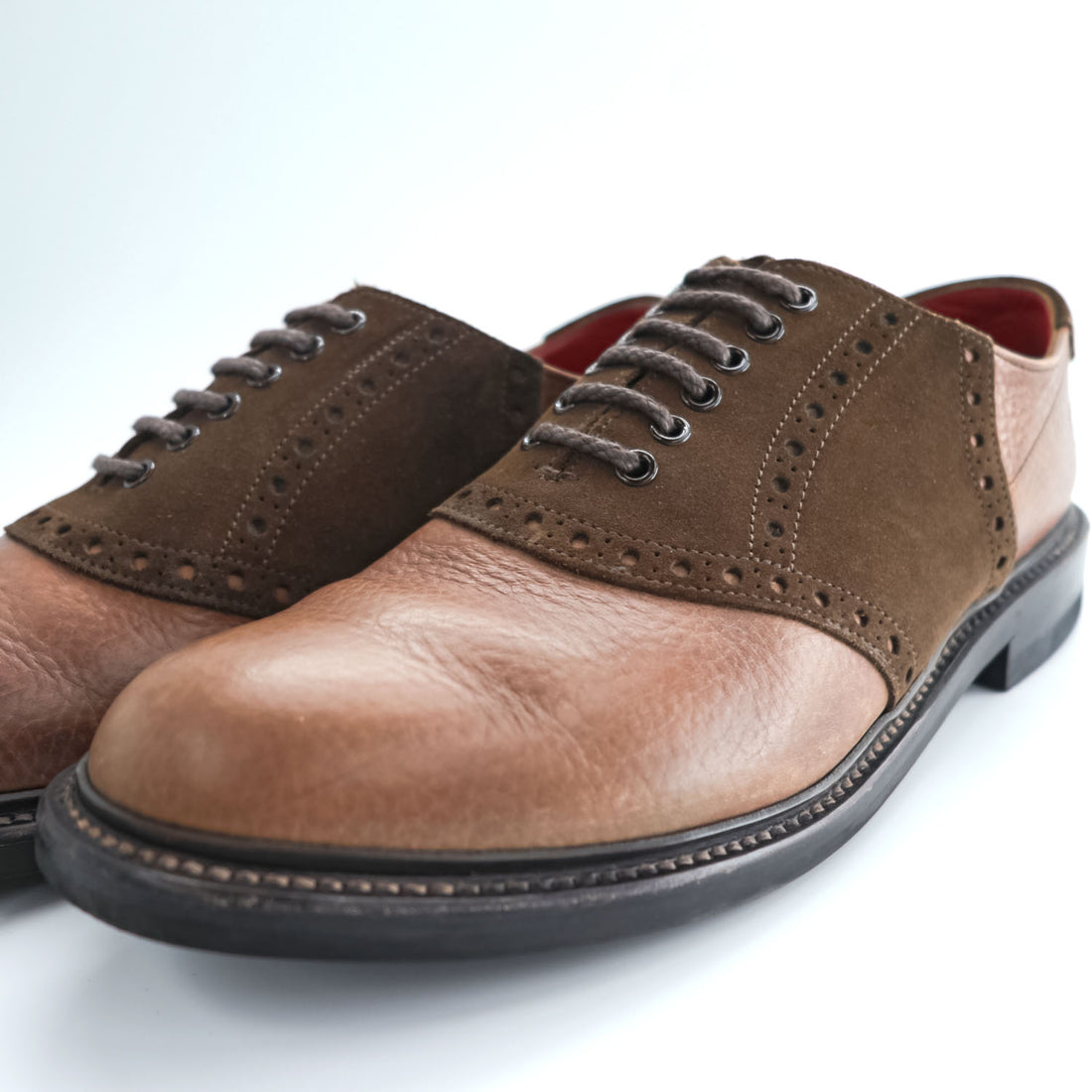 REGAL Shoe & Co. 802S Brown Leather Suede Saddle Shoes Made in England Size 27cm