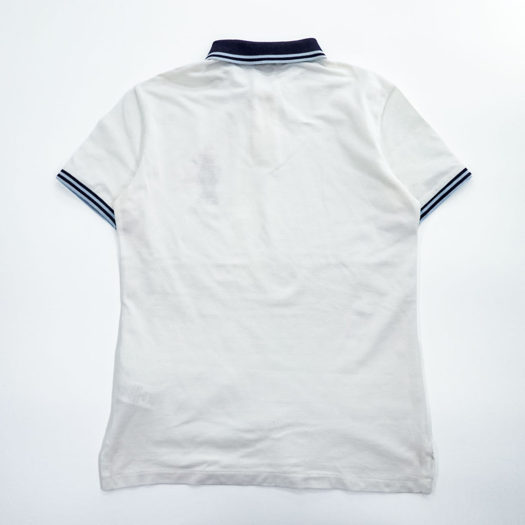 Polo Ralph Lauren ポロベア ポロシャツ S ホワイト CUSTOM SLIM FIT リブライン 鹿の子