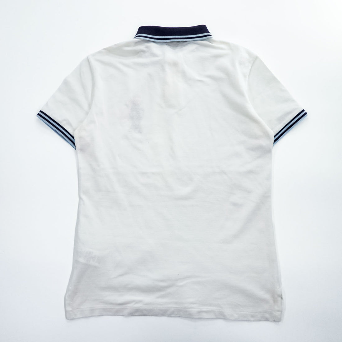 Polo Ralph Lauren ポロベア ポロシャツ S ホワイト CUSTOM SLIM FIT リブライン 鹿の子