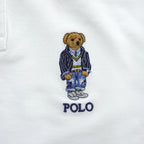 Polo Ralph Lauren ポロベア ポロシャツ S ホワイト CUSTOM SLIM FIT リブライン 鹿の子