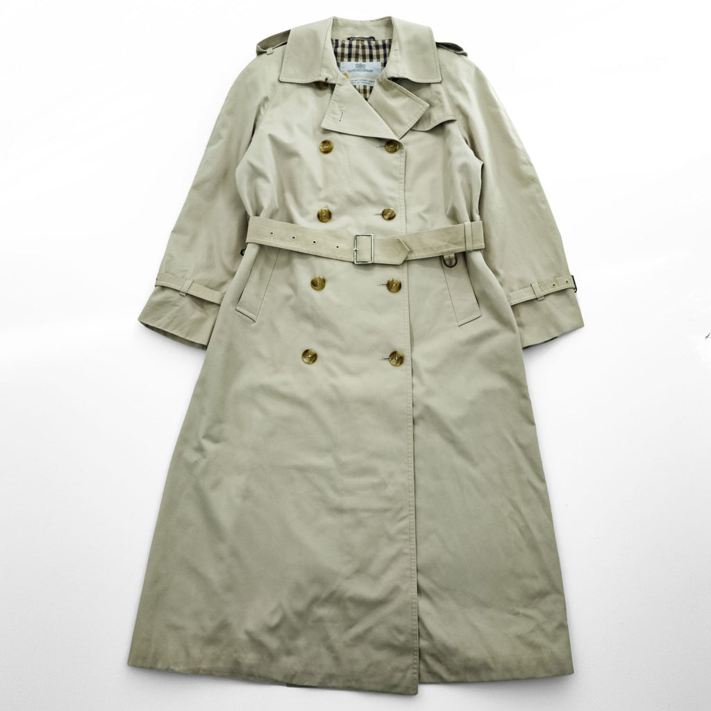 Aquascutum 70年代 英国製 ヴィンテージ トレンチコート XL ベージュ ベルト付 aqua5 イングランド製