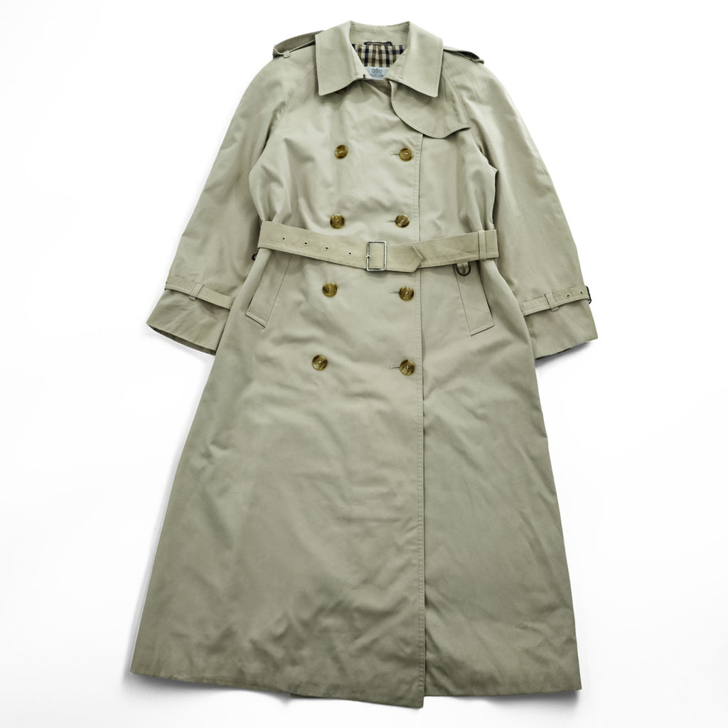 Aquascutum 70年代 英国製 ヴィンテージ トレンチコート XL ベージュ ベルト付 aqua5 イングランド製