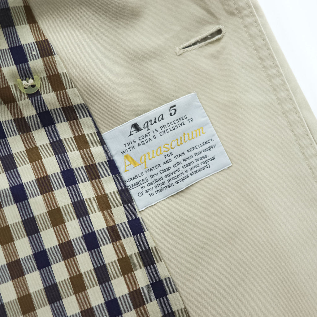 Aquascutum 70年代 英国製 ヴィンテージ トレンチコート XL ベージュ ベルト付 aqua5 イングランド製