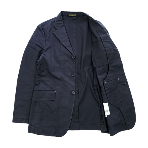 A.A.R (Yohji Yamamoto × DURBAN) 90s Cotton Stretch 3 Button Tailored Jacket Dark Navy Black Size M Japan Archive