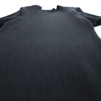 ISSEY MIYAKE FETE Black Pleated Short Sleeve Round Neck Top Size 2 Japan